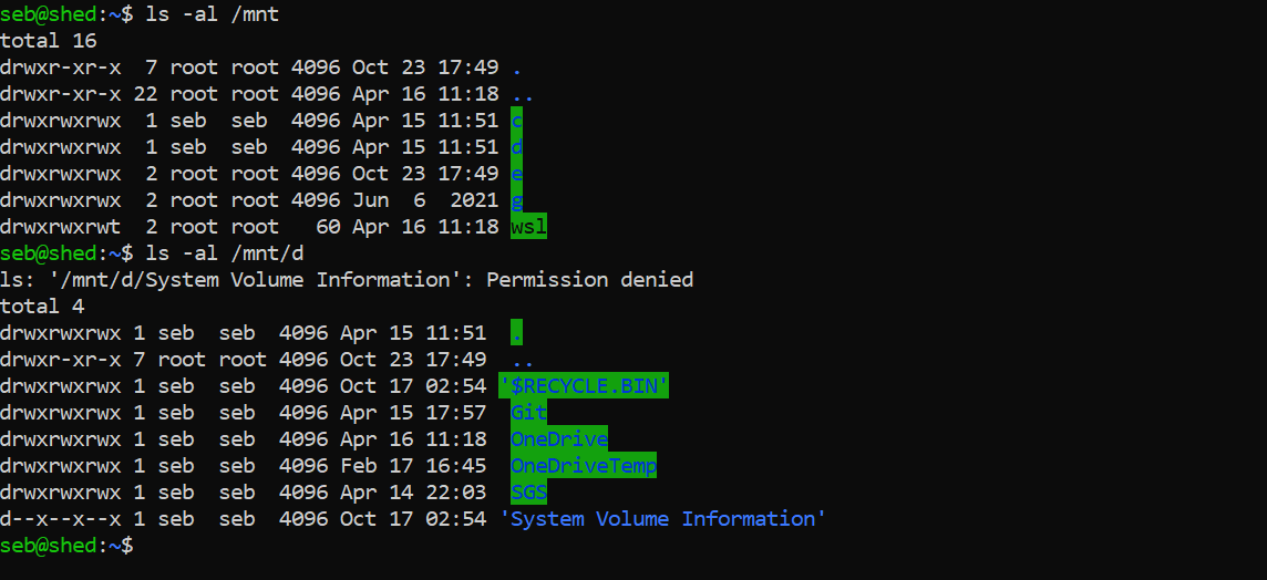 Drives are automatically shared between the host Windows and guest Linux